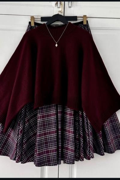 Ekose Takım Bordo Bordo