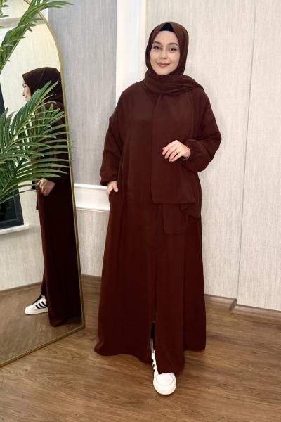 Huşür Namaz Ferace  Kahverengi