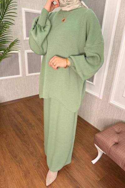 Soft Takım Koyu Çağla Yeşil Yeşil