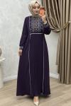 Lale Elbise Koyu Mor