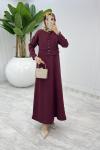 Bordo Hasibe Elbise Takım Tesettür Giyim