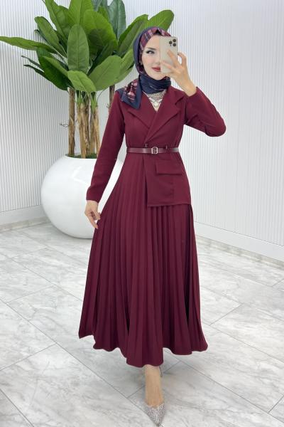 Bordo Tasarım Tuana Elbise Tesettür Giyim