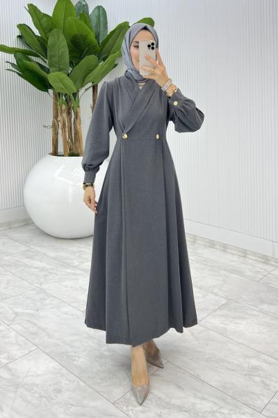 Füme Semra Ferace Elbise Tesettür Giyim
