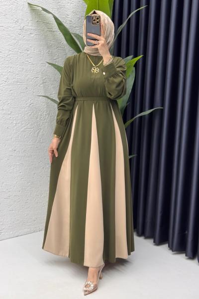 Haki Nilhan Elbise Tesettür Giyim