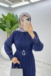 Lacivert Şoray  Elbise Tesettür Giyim