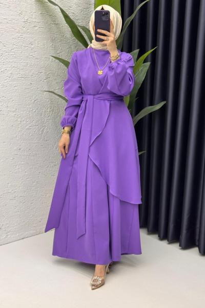 Mor  Hanzade Takım Tesettür Giyim