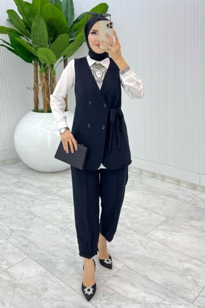 Siyah Hilal Takım Tesettür Giyim