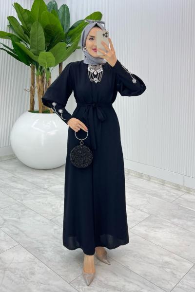 Siyah Premıum Alessı Ferace Tesettür Giyim