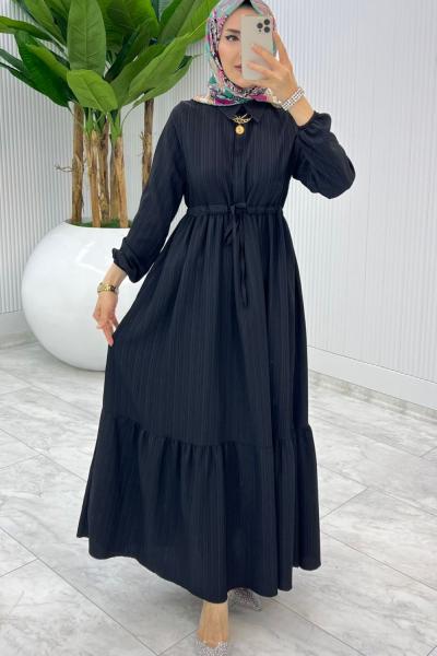Siyah Sehya Elbise Tesettür Giyim