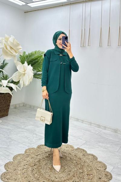 Zümrüt Bade Triko Takım Tesettür Giyim