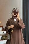 Briar Abaya Takım Kahverengi