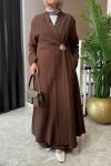 Briar Abaya Takım Kahverengi