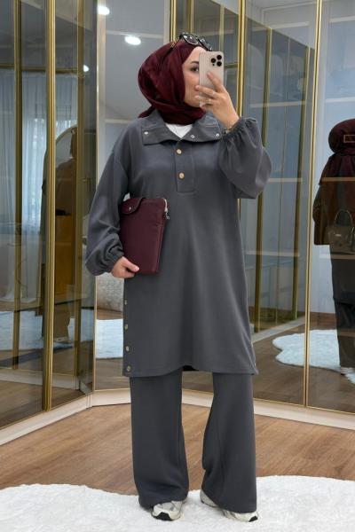 Çıt çıt detaylı oysho takım Füme