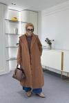 Kapüşonlu Astarlı Trençkot Camel