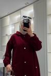 Uzun Kapüşonlu İkiiplik Takım Bordo