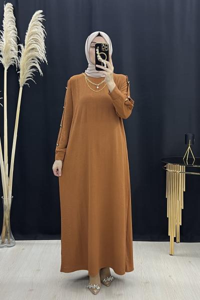 Almina elbise Kiremit