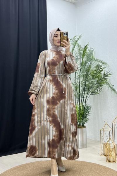 Beril elbise Kahverengi