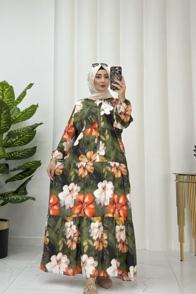 ÇİÇEK ELBİSE  Yeşil