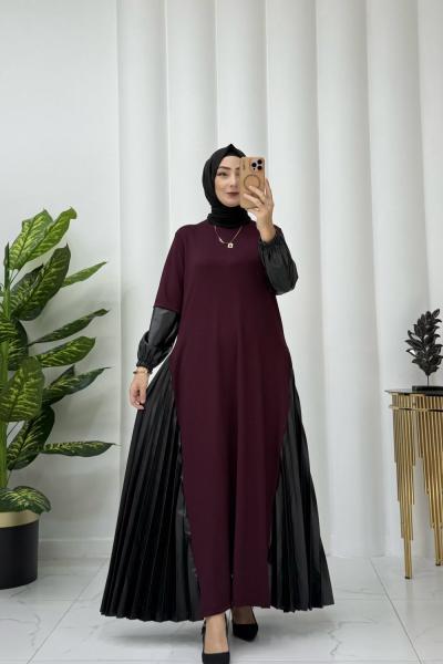 Eyşan elbise Mürdüm