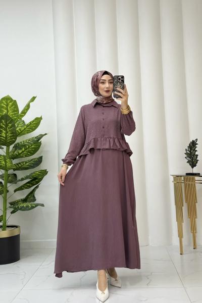 Saga Elbise takım Gül