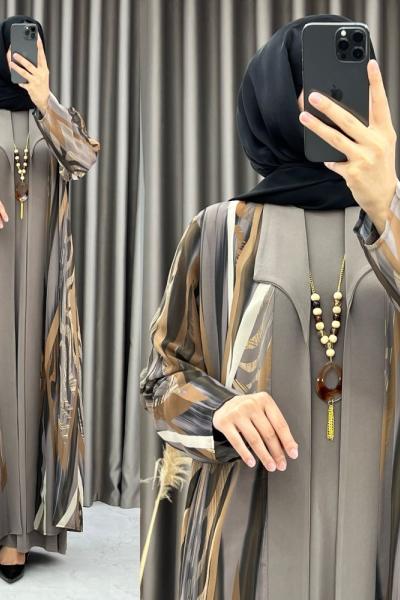 3486 Sale Elbise Takım vizon Vizon