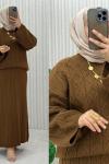 Alla Etekli Takım  Kahverengi