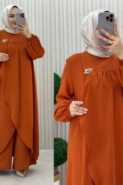 Asil pantolonlu takım Turuncu