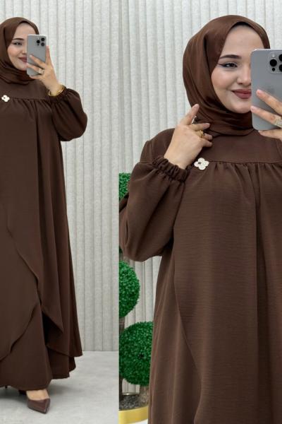 Asil pantolonlu takım Kahverengi