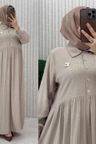 Aslı Elbise Taş Rengi