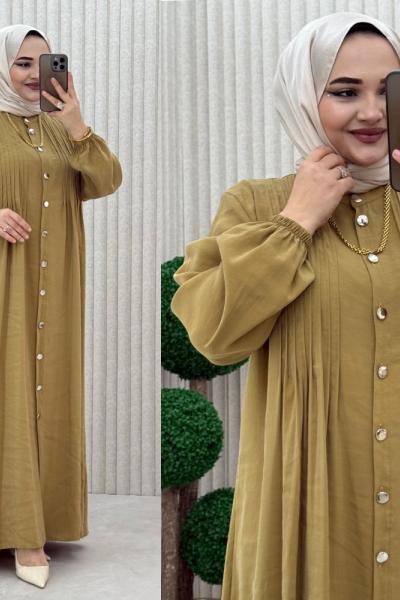 Aykız Elbise Yağ Yeşili