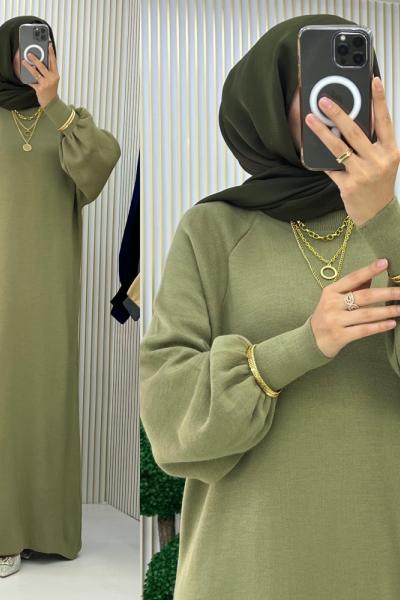 Belinay Elbise  Haki