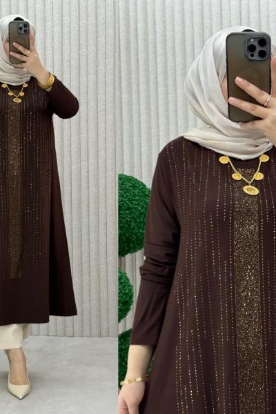 Damga tunik Kahverengi