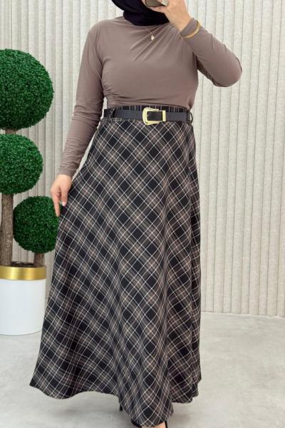 Ekose Etek Kahverengi