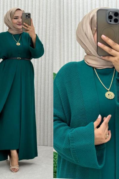 Malika Hırka Takım  Zümrüt