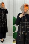 Rana Tunik Geometrik-Siyah