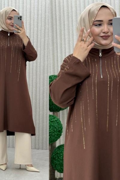 Roza Tunik Kahverengi