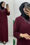 Süslü Elbise Bordo