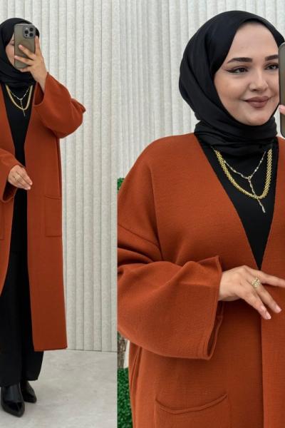 Yaren Triko Hırka Turuncu