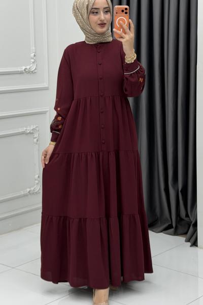 Çiçek Elbise Bordo