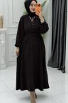 Ekose Elbise Siyah