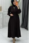Ekose Elbise Siyah