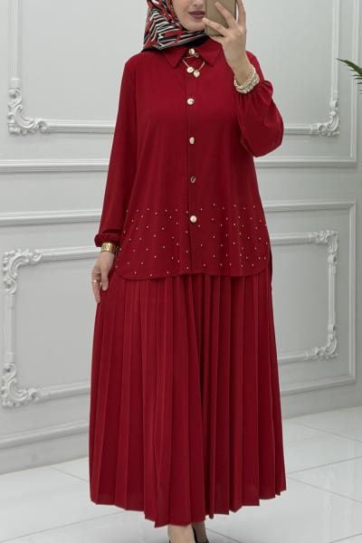 Hesna Etek Takım Kırmızı