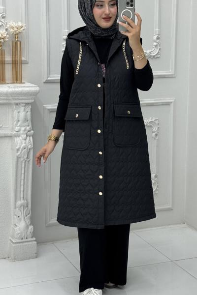 İdil Şişme Yelek Siyah