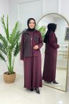 AMBER CEKETLİ ELBİSE - BORDO