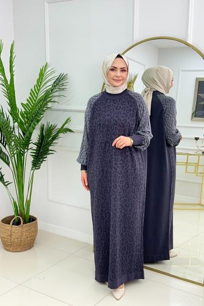 HAVVA MERSERİZE ELBİSE - ANTRASİT