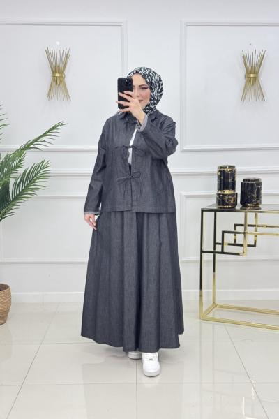 MAYSA DENİM TAKIM-SİYAH