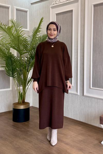 SOFT ETEK TAKIM-KAHVERENGİ